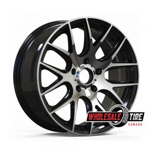 Black Rim Wheel with Machined Polished Face
